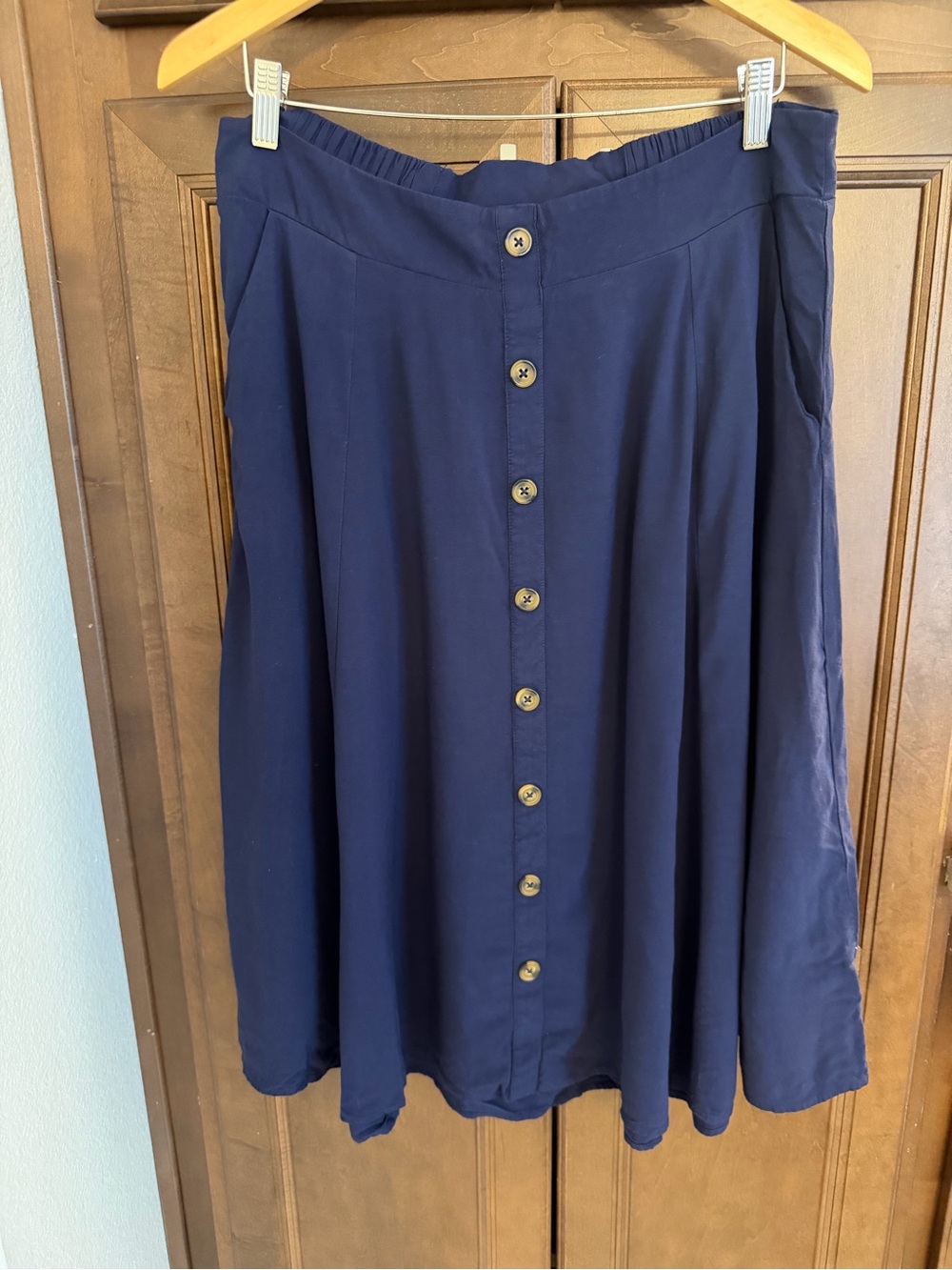 torrid Navy Button-Front A-Line Skirt